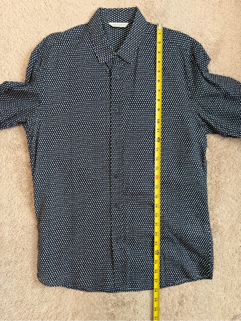 Chris Christy Men's Long Sleeve Button Down Collared Shirt Size Large (100) Blue - Picture 8 of 9
